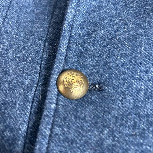 7 For All Mankind XS Wool Blend Blue Double Breasted Button Down Blazer Jacket - Picture 9 of 16